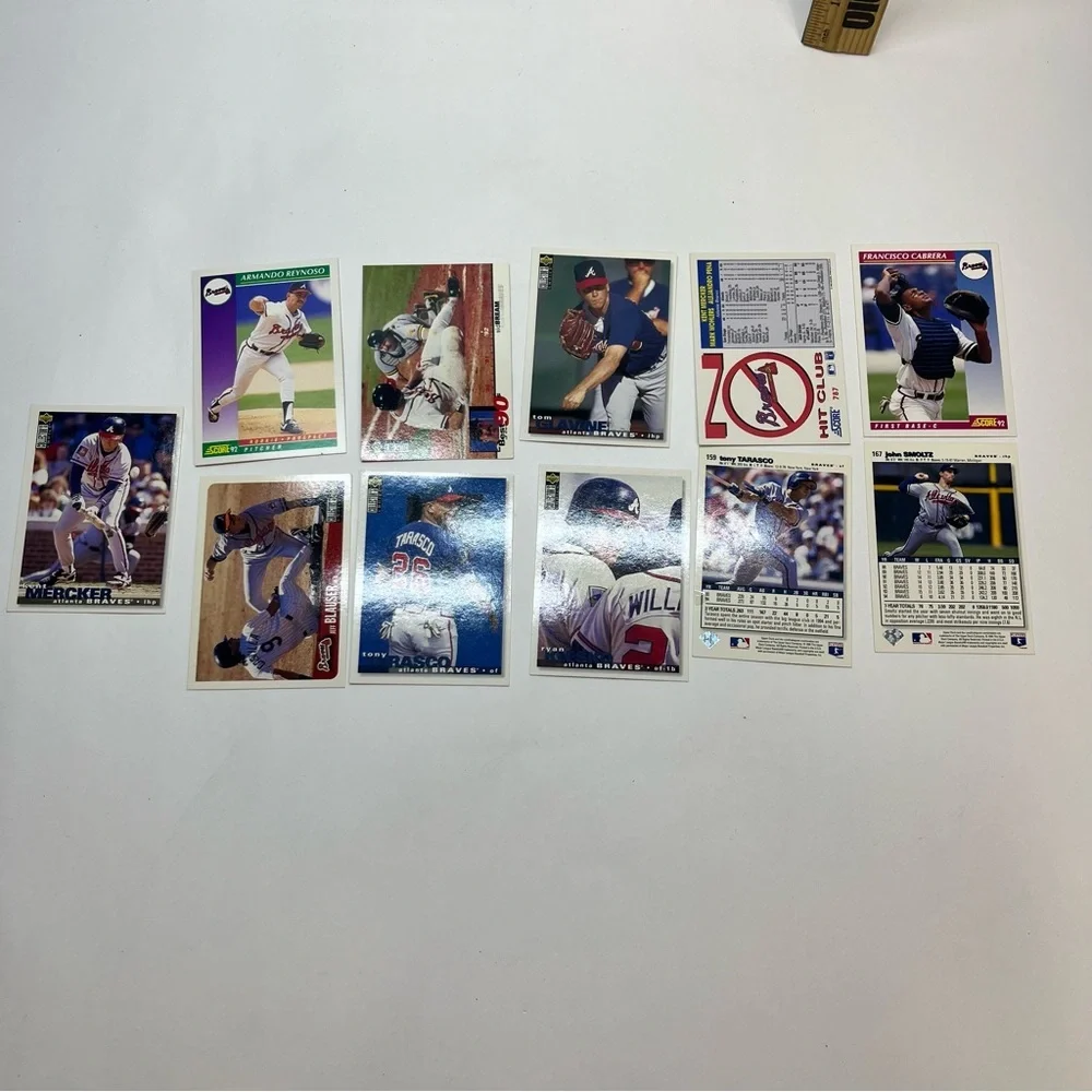 vintage 90s baseball card lot atlanta‎ braves scrapbooking crafts 12